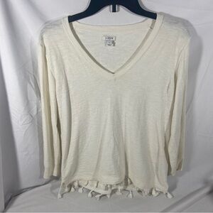 J.Crew Women’s Pullover Blouse Size Small Fringe Lightweight Casual Beachy Coast